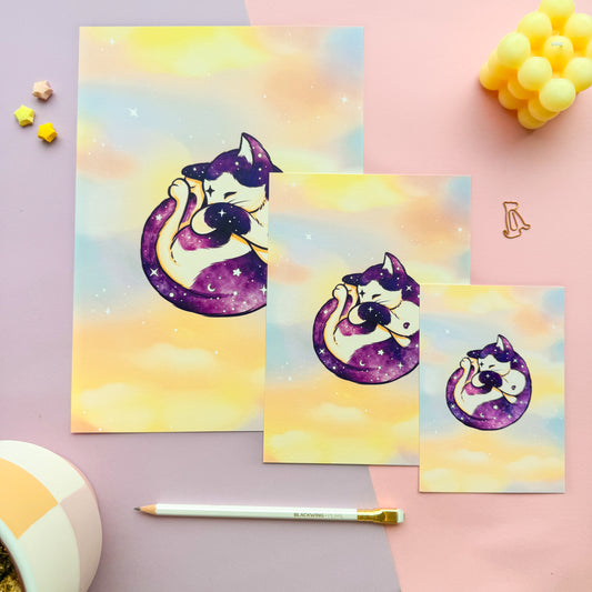 Galaxy Kitty Art Print
