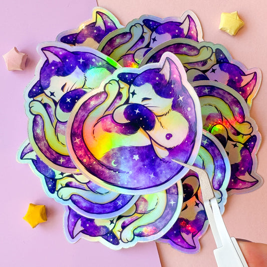 Galaxy Kitty Holographic sticker