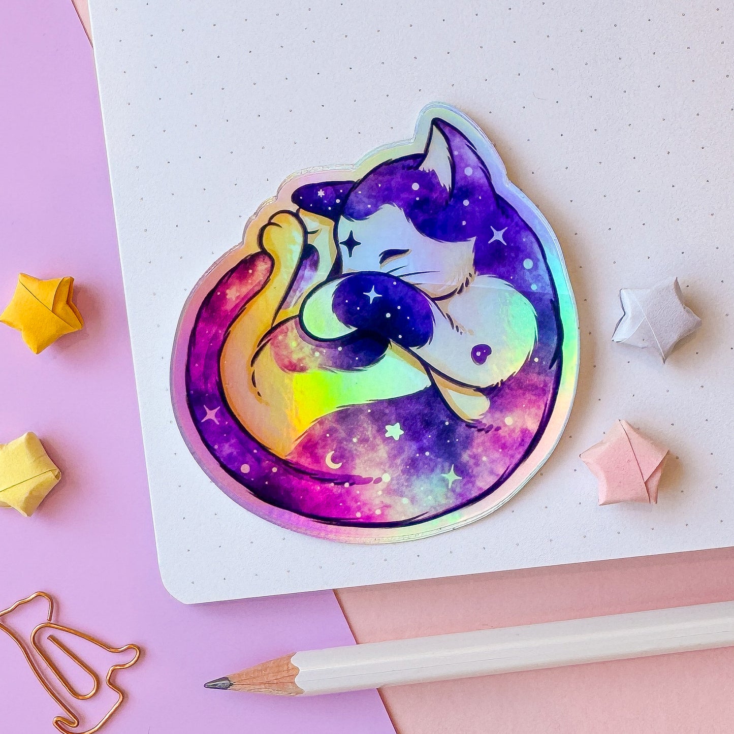 Galaxy Kitty Holographic sticker