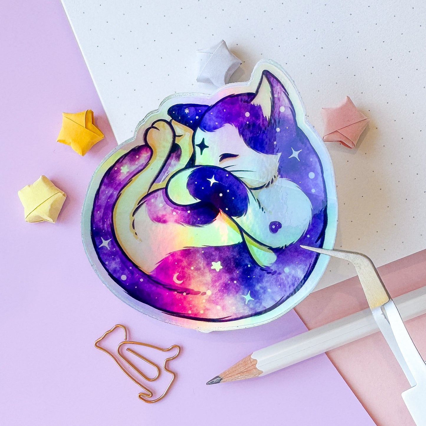 Galaxy Kitty Holographic sticker