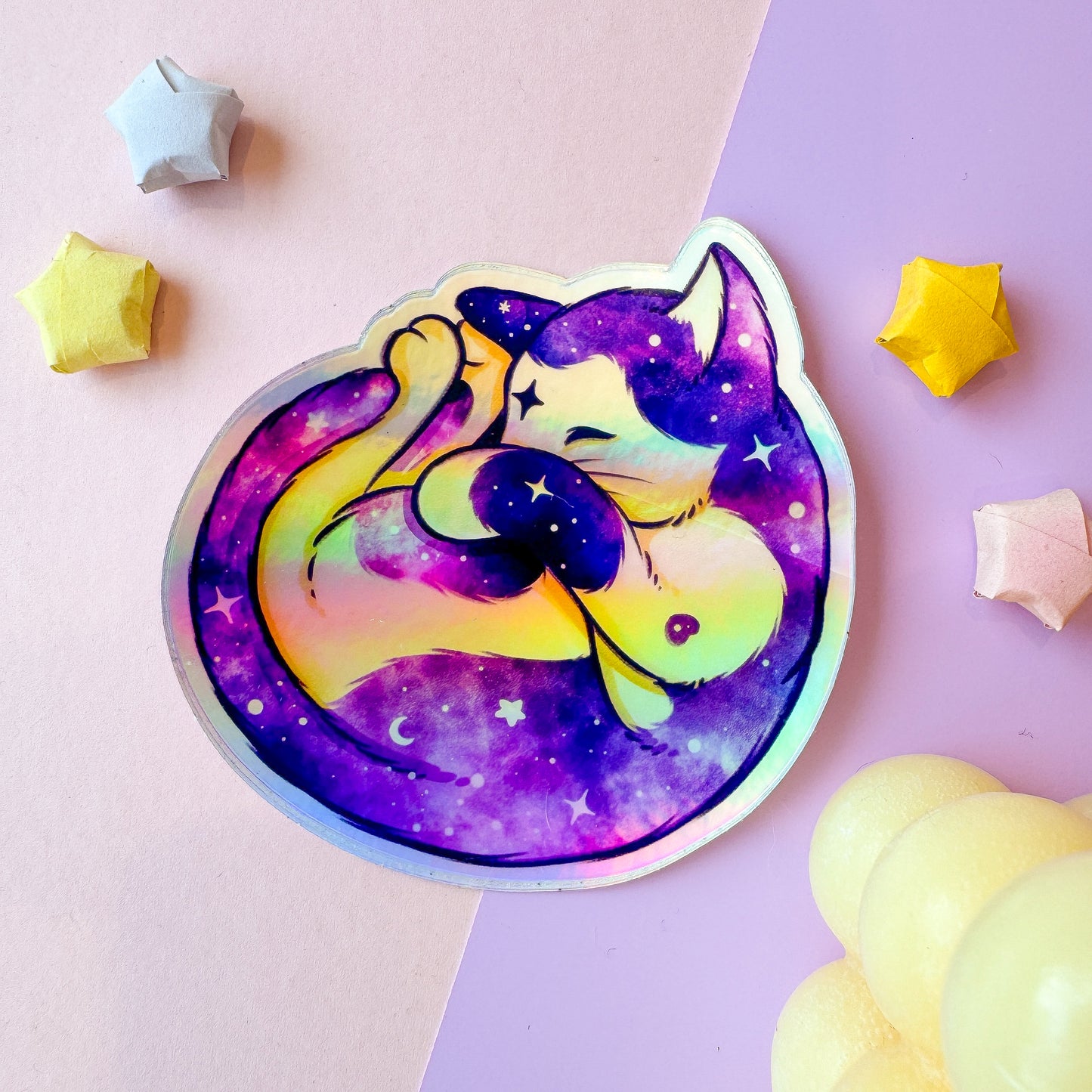 Galaxy Kitty Holographic sticker