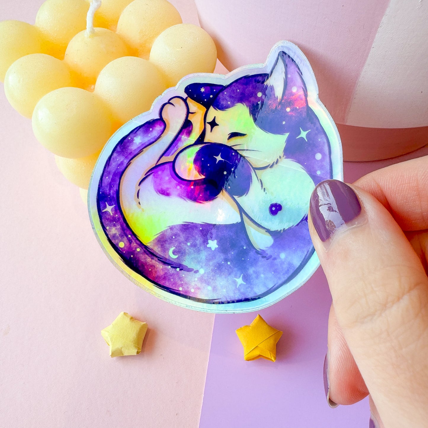 Galaxy Kitty Holographic sticker