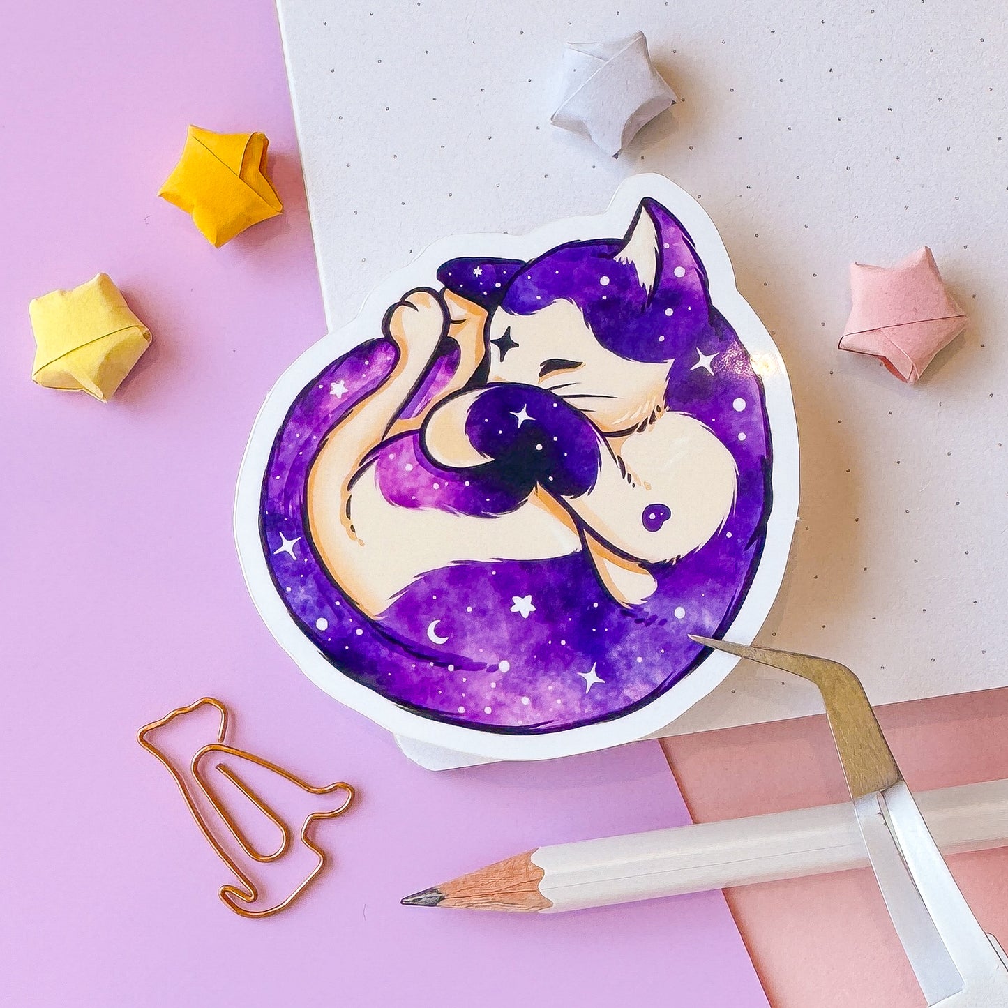 Galaxy cat sticker