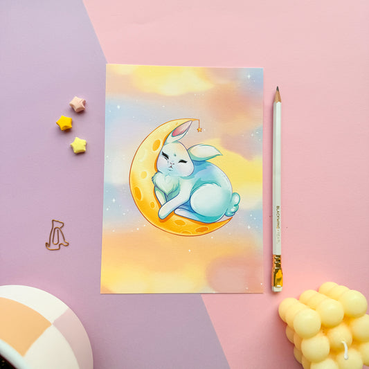 Moon bunny Art Print