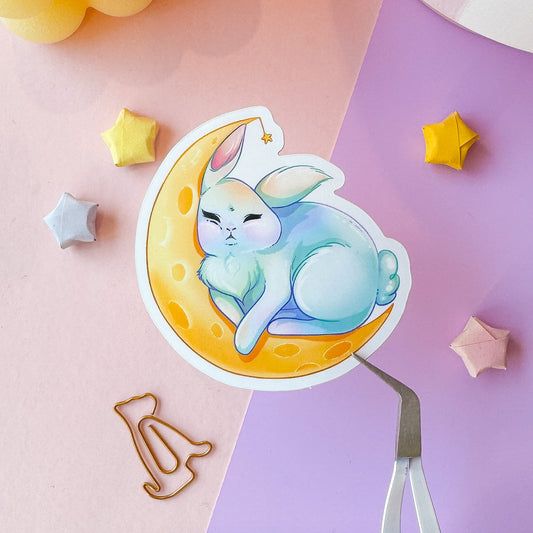 Moon bunny sticker