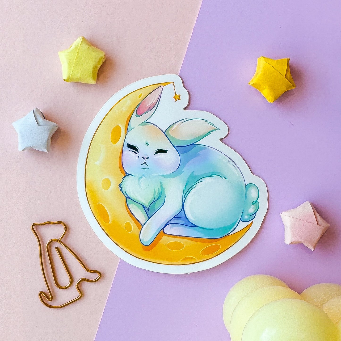 Moon bunny sticker