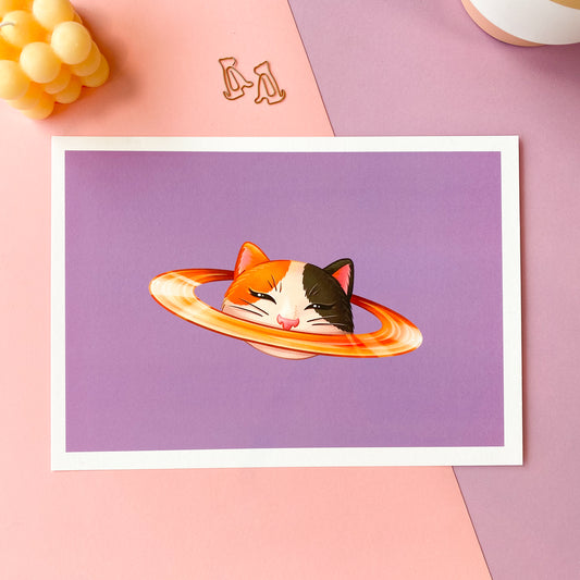 Caturn Art Print
