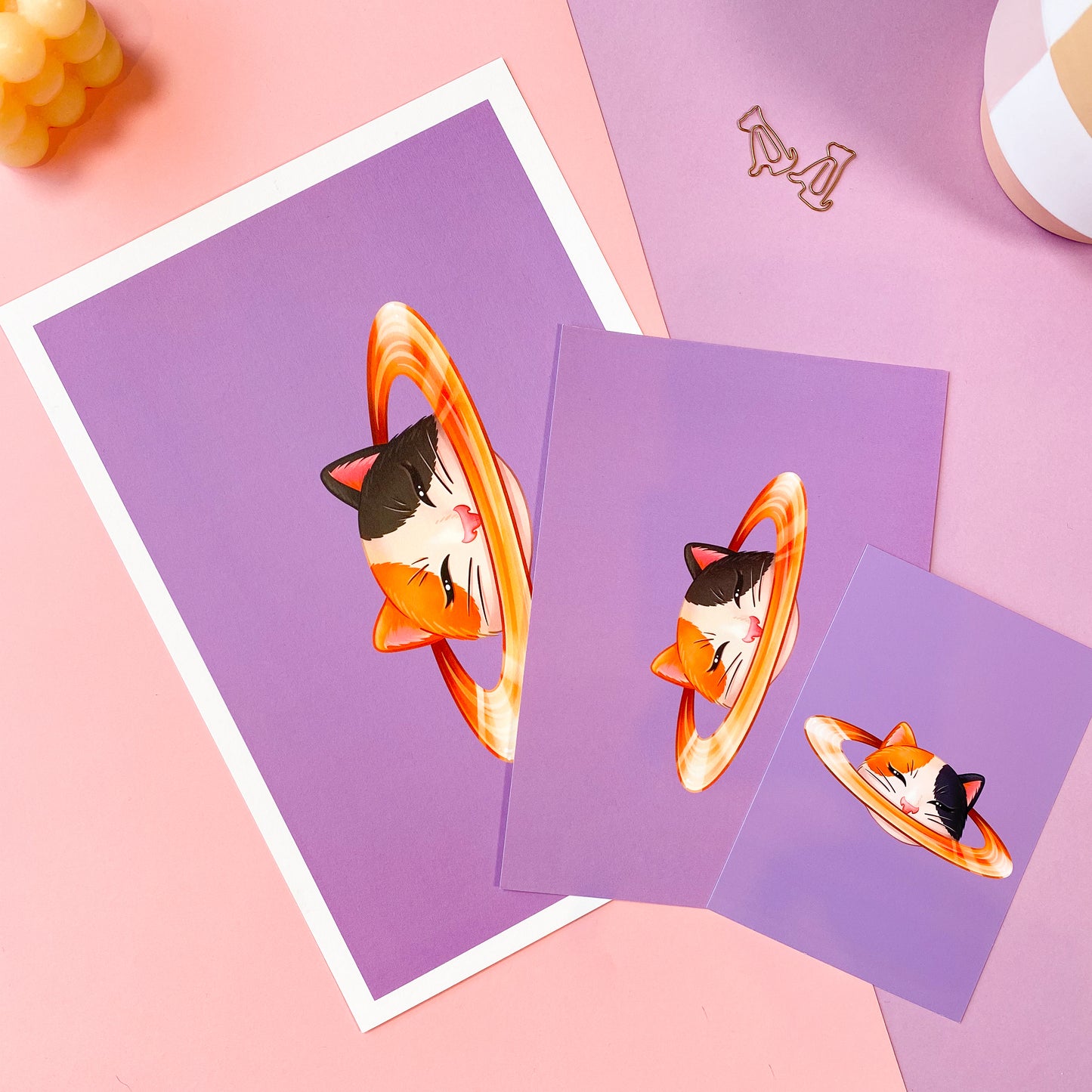 Caturn Art Print