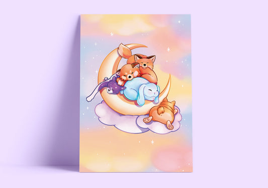 Cuddle Pile Art Print