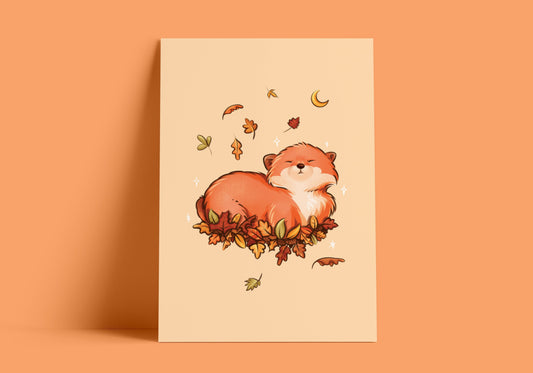 Fox Cub Fall Art Print