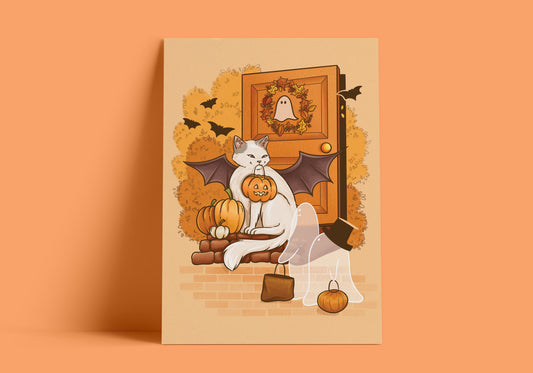 Kitty Halloween Art Print