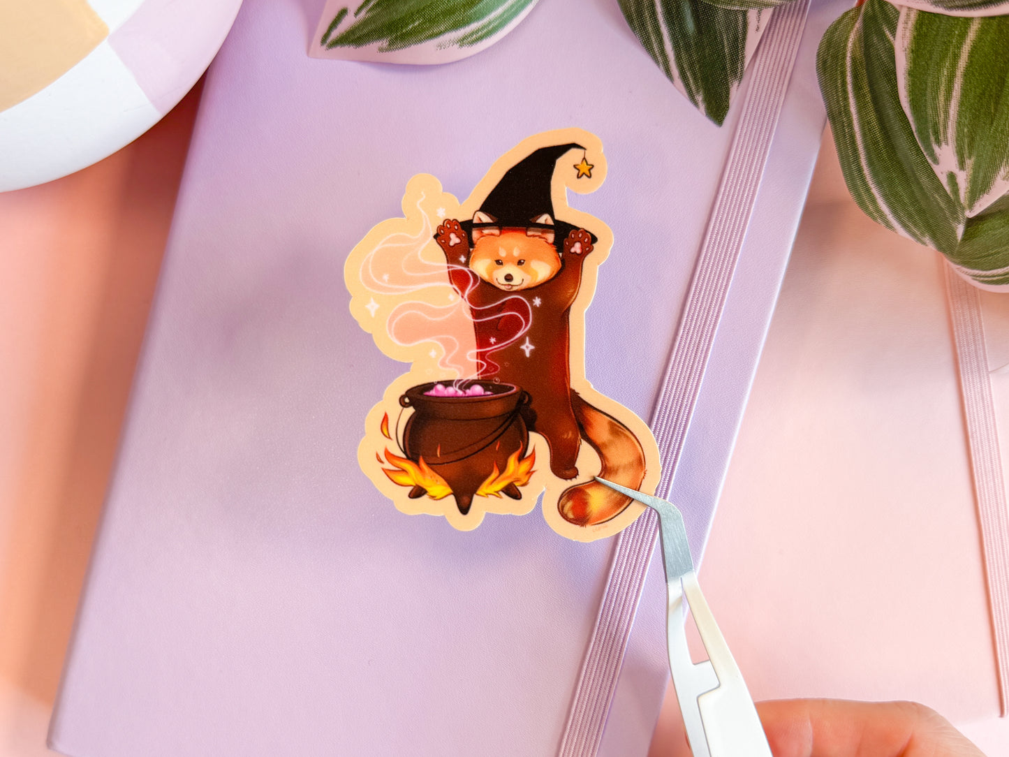 Red Panda Wizard Vinyl Sticker