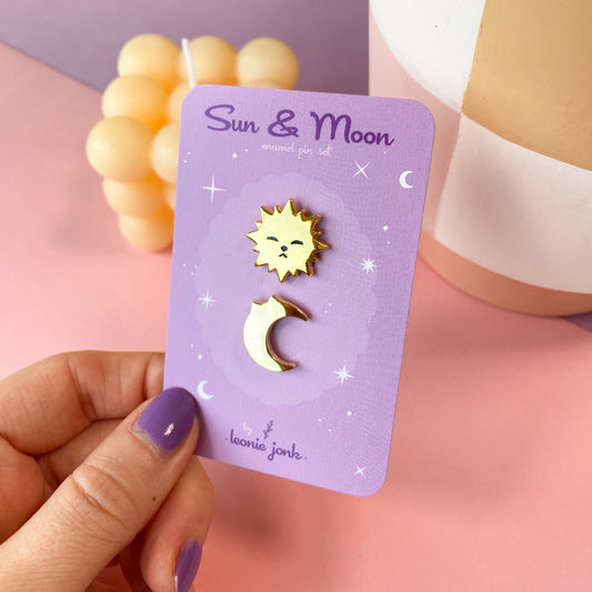 Sun & Moon mini pin set