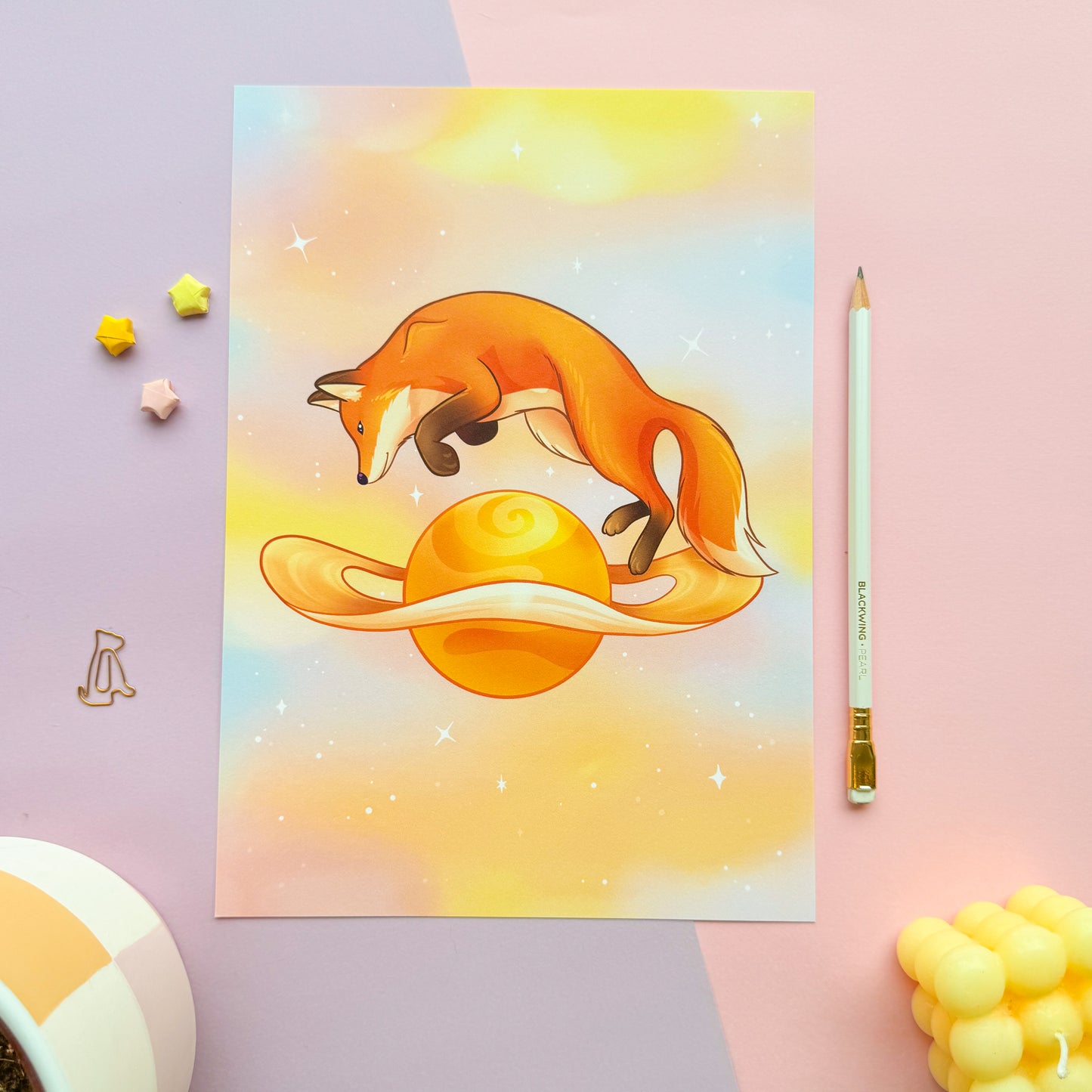 Saturn Fox Art Print