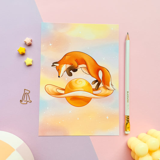 Saturn Fox Art Print