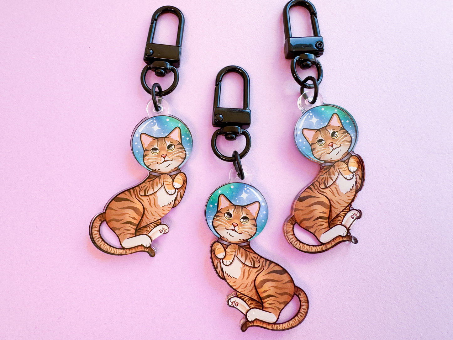 Tabby Catstronaut Keychain