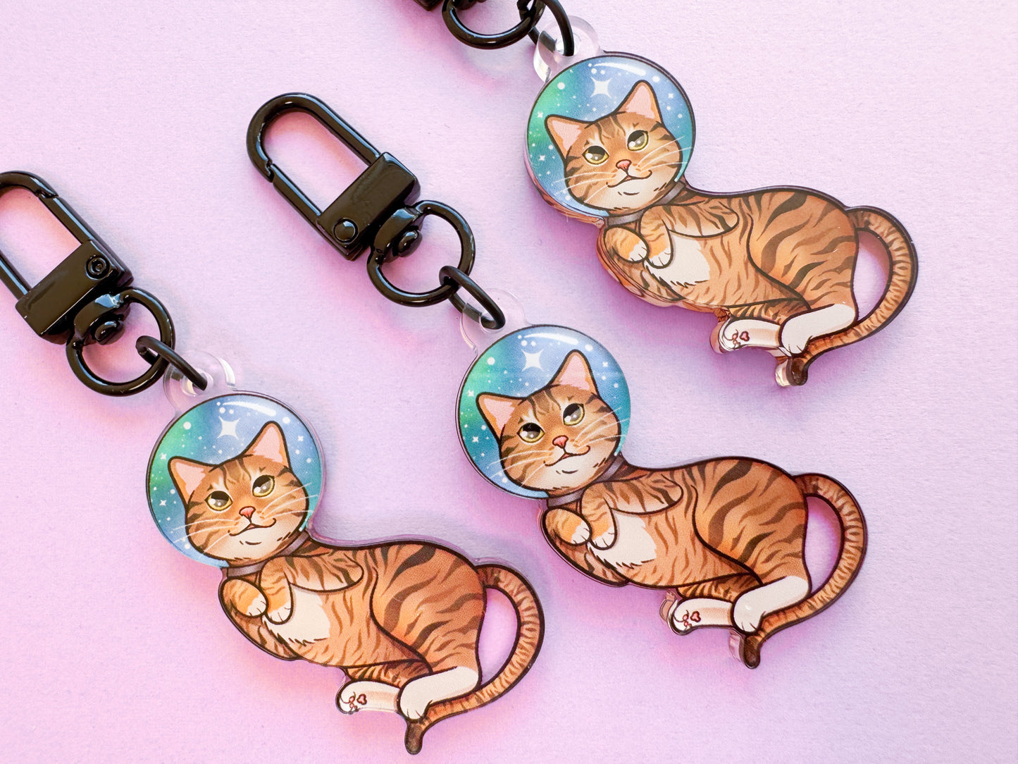 Tabby Catstronaut Keychain