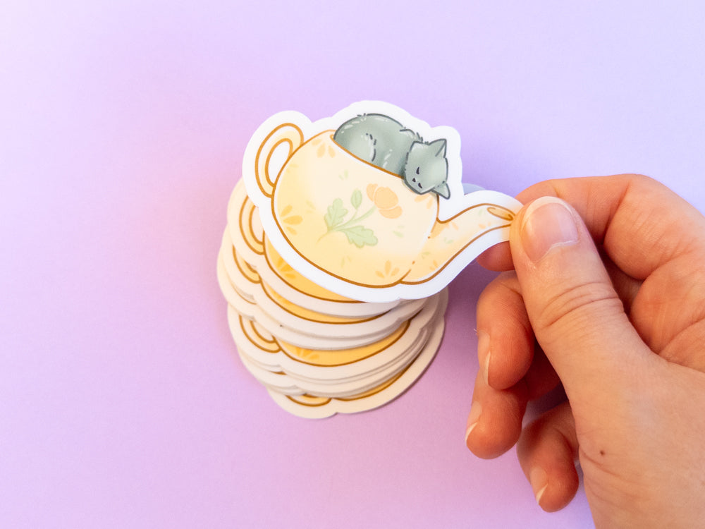 Teapot Kitty Sticker