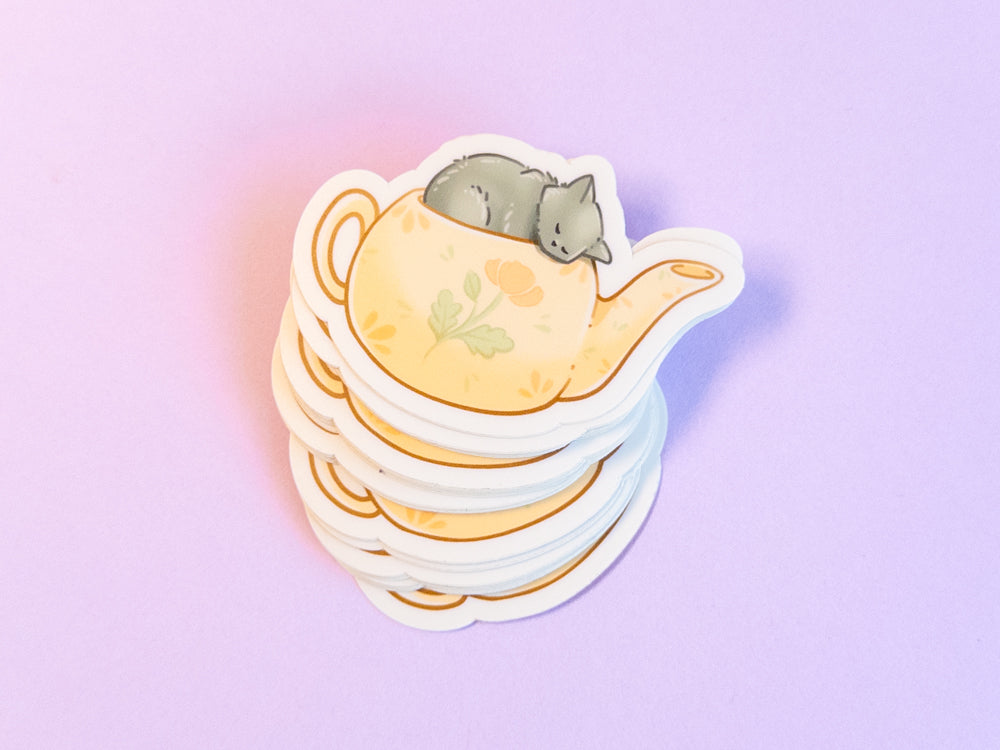 Teapot Kitty Sticker