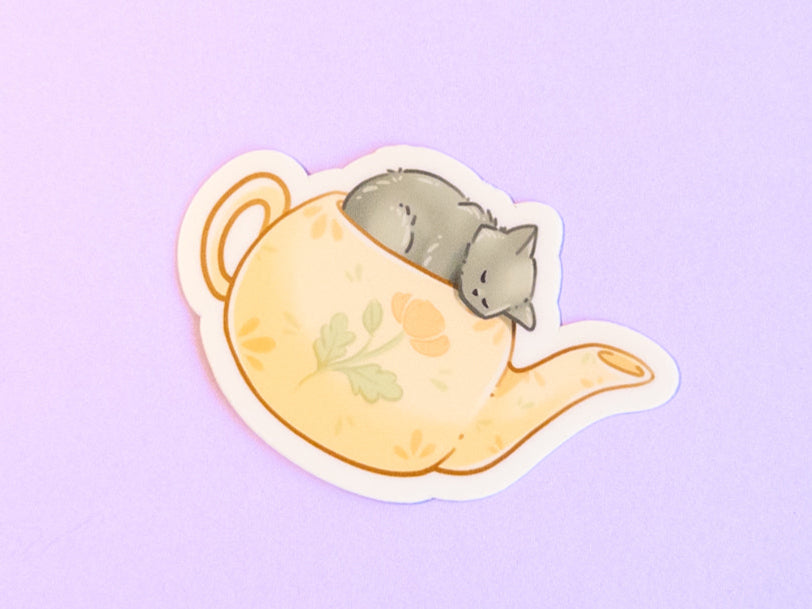 Teapot Kitty Sticker