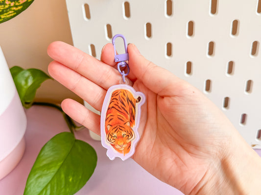 Purple Tiger Keychain