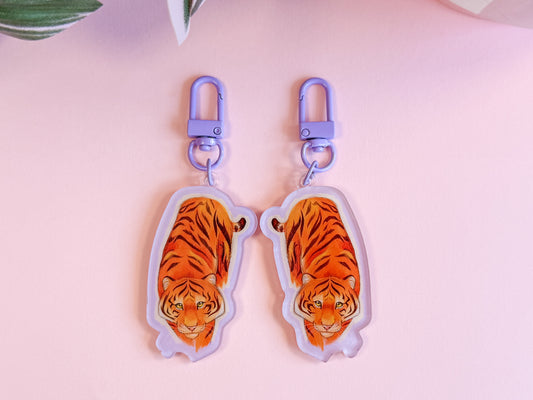 Purple Tiger Keychain