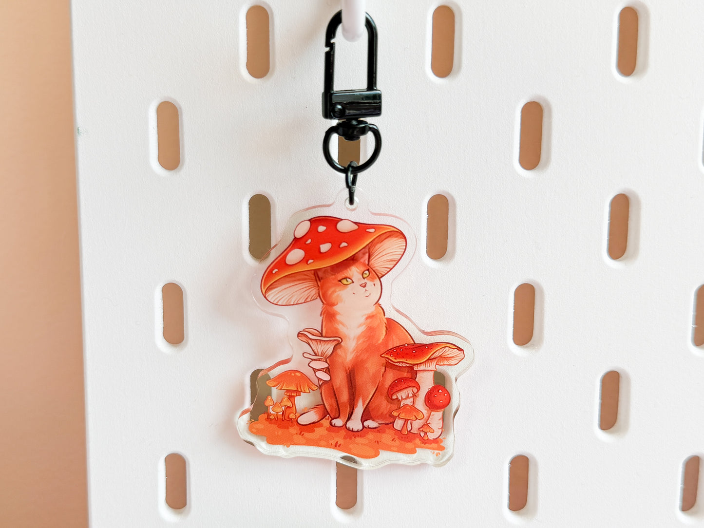 Mushroom Cat Keychain