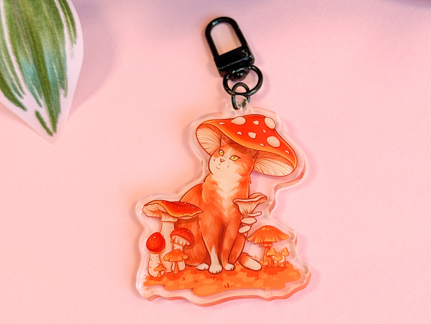 Mushroom Cat Keychain