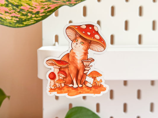 Mushroom Cat - Fridge Magnet