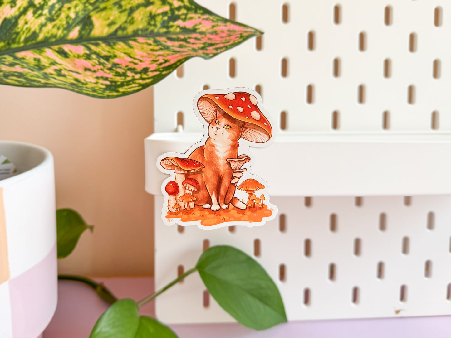 Mushroom Cat - Fridge Magnet