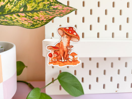 Mushroom Cat - Fridge Magnet