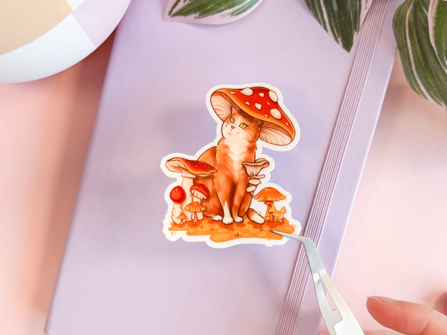 Mushroom Cat Vinyl Sticker