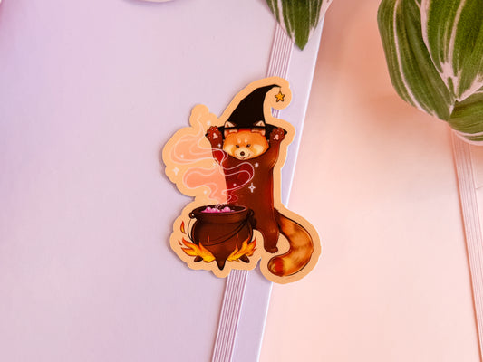 Red Panda Wizard Vinyl Sticker