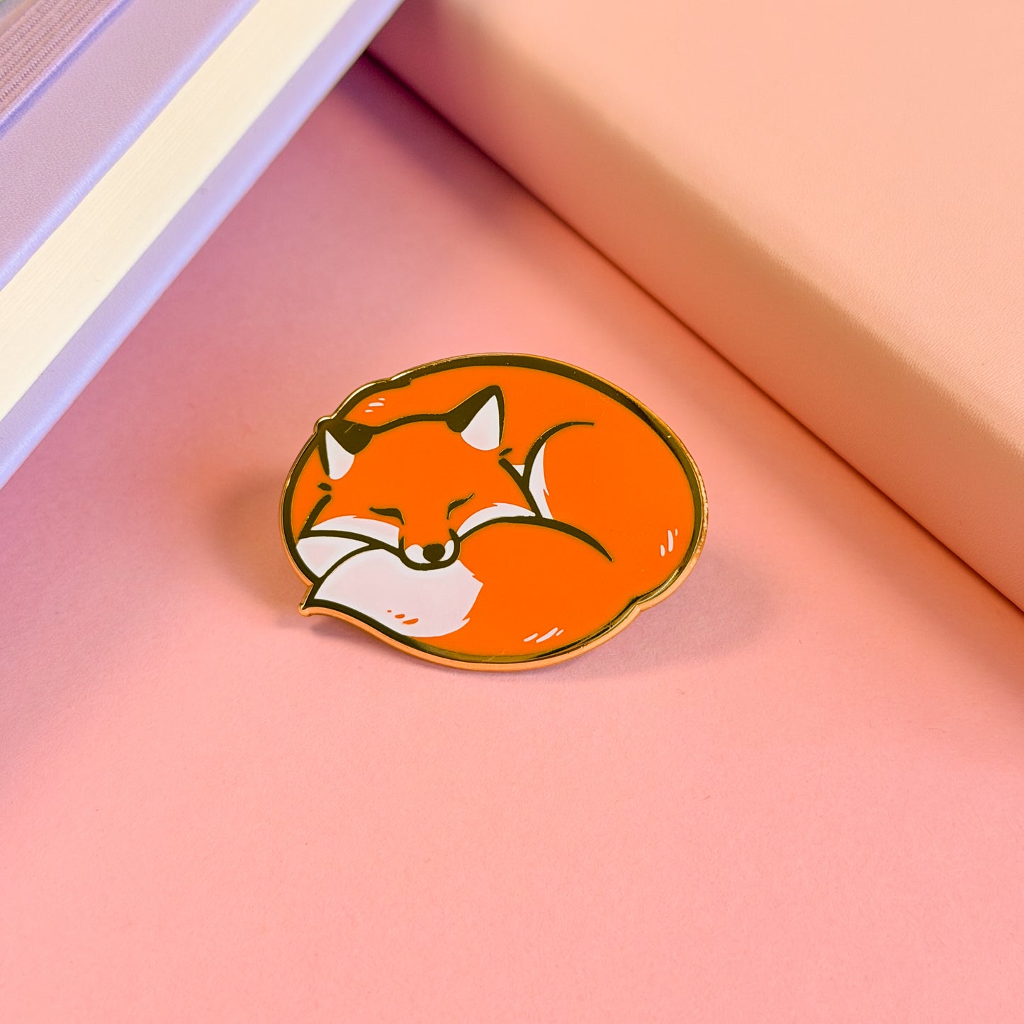 Sleepy fox Enamel Pin