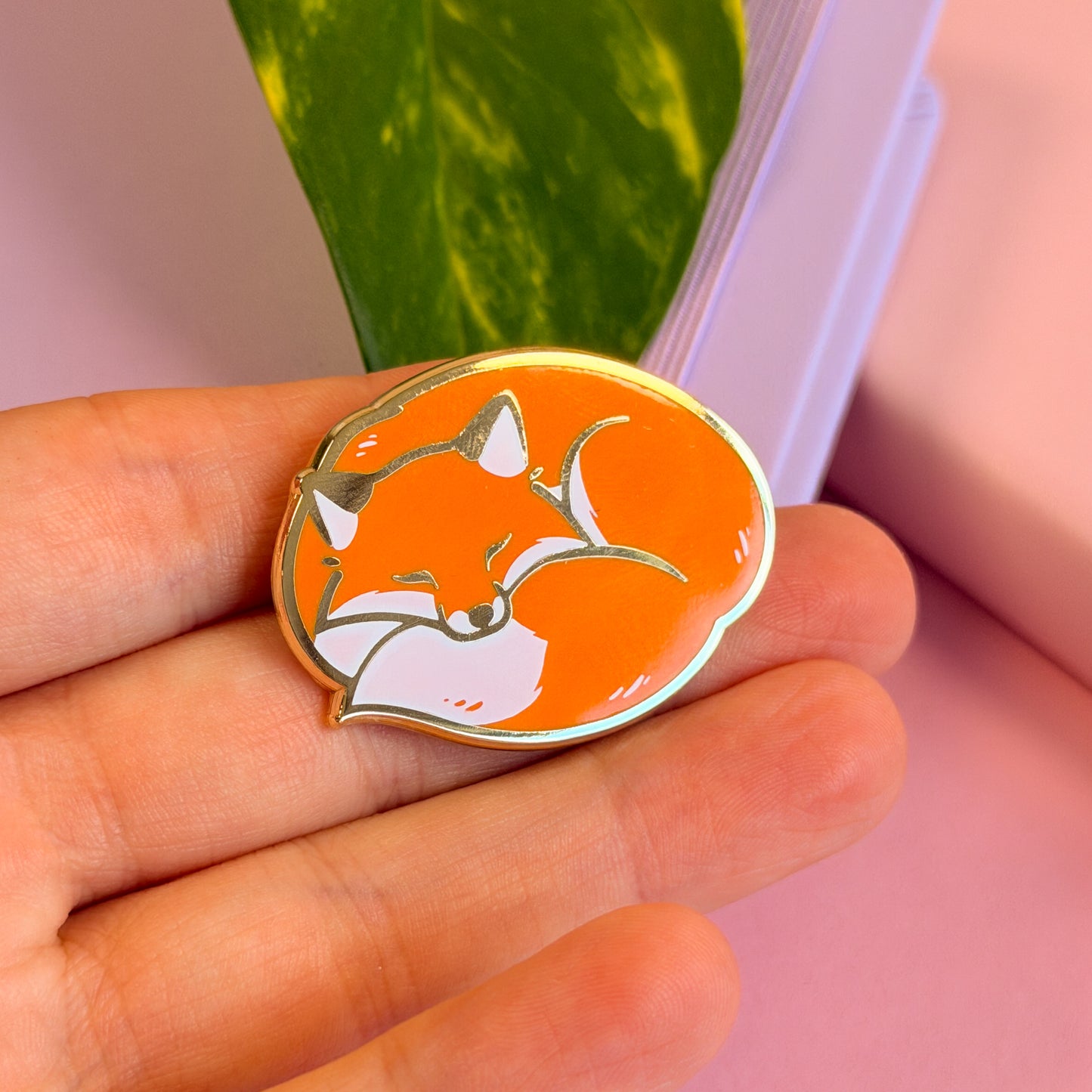 Sleepy fox Enamel Pin