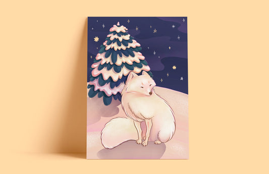 Snow Fox Art Print