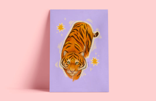 Purple Tiger Art Print
