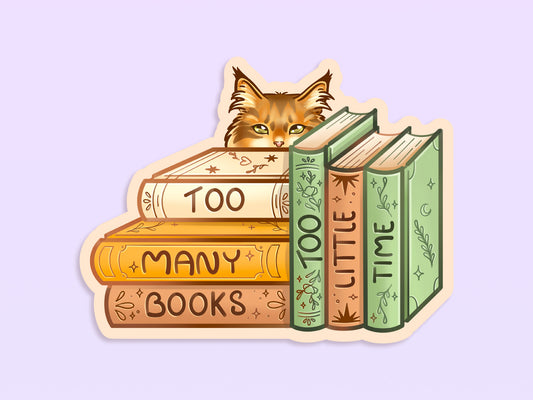 Too Many Books Vinyl Sticker