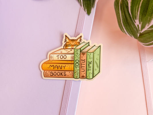 Too Many Books Vinyl Sticker