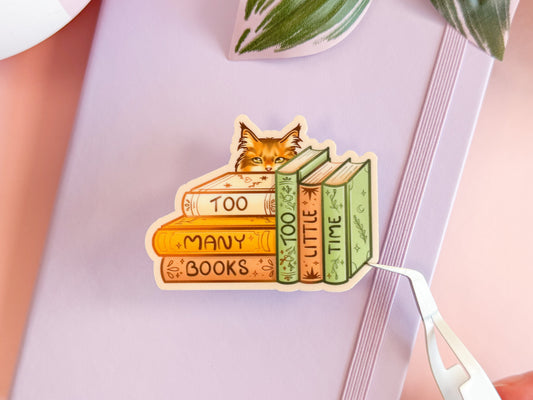 Too Many Books Vinyl Sticker